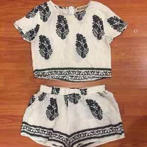 Reverse Cream and Black Two Piece Set